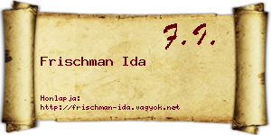 Frischman Ida névjegykártya